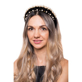 Bentita Neagra Lata Catifea Aplicatii Perle